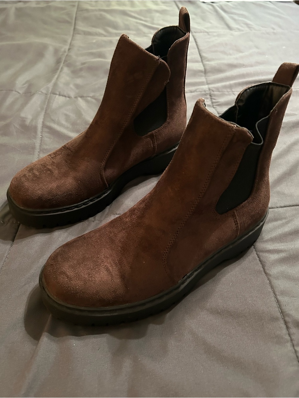 Sincerely Jules Brown Suede Chelsea Ankle Boots